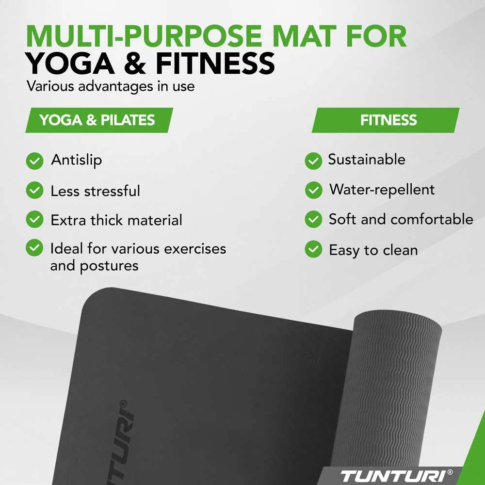 Jogos kilimėlis TUNTURI YOGA & FITNESS, 8 mm, Juodas
