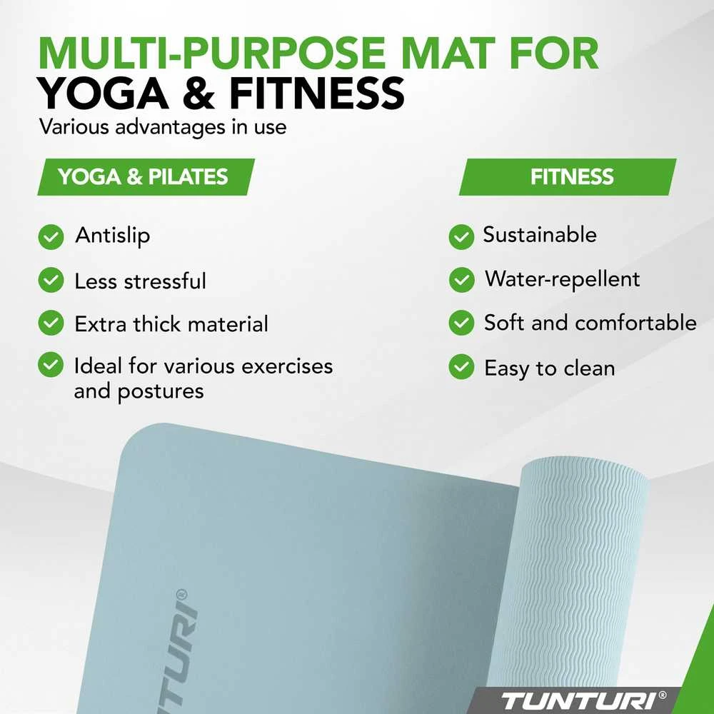 Jogos kilimėlis TUNTURI YOGA & FITNESS MAT, 8 mm, Žydras