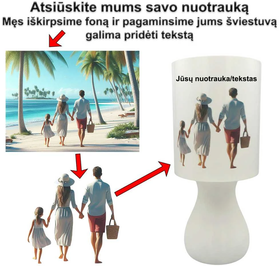 3D Gaminiai Stalinis apvalus šviestuvas su jūsų nuotrauka