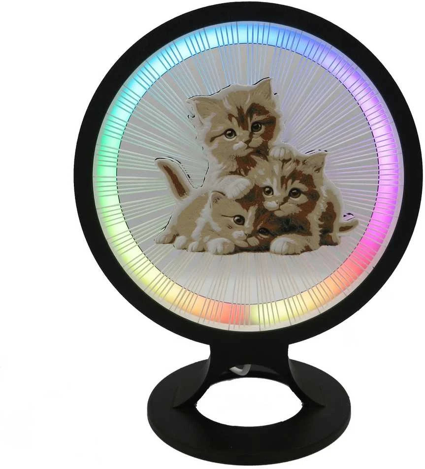 3D Gaminiai Stalinis LED šviestuvas Kačiukai, apskritimo formos
