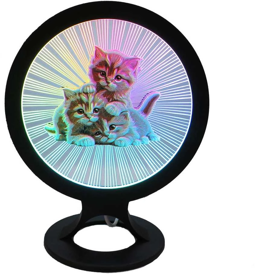 3D Gaminiai Stalinis LED šviestuvas Kačiukai, apskritimo formos