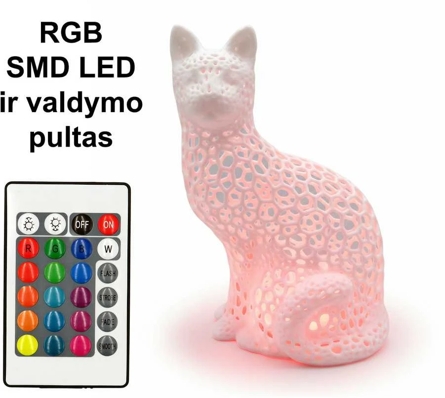 3D Gaminiai Stalinis LED šviestuvas Katinas su ertmėmis - kelių spalvų