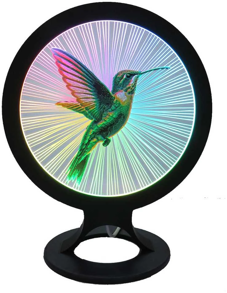 3D Gaminiai Stalinis LED šviestuvas Kolibris, apskritimo formos