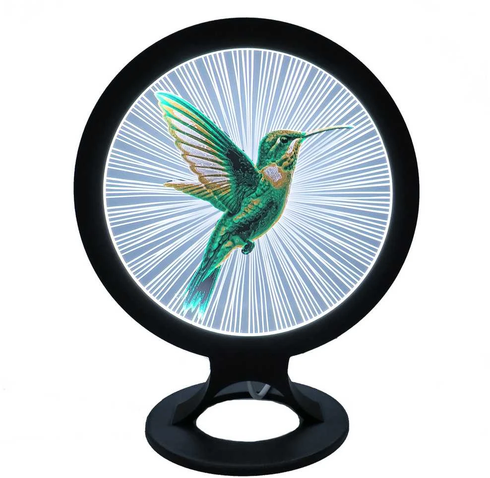 3D Gaminiai Stalinis LED šviestuvas Kolibris, apskritimo formos