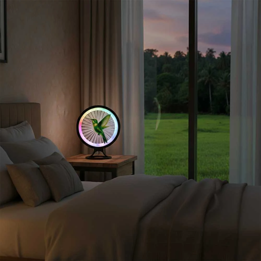 3D Gaminiai Stalinis LED šviestuvas Kolibris, apskritimo formos
