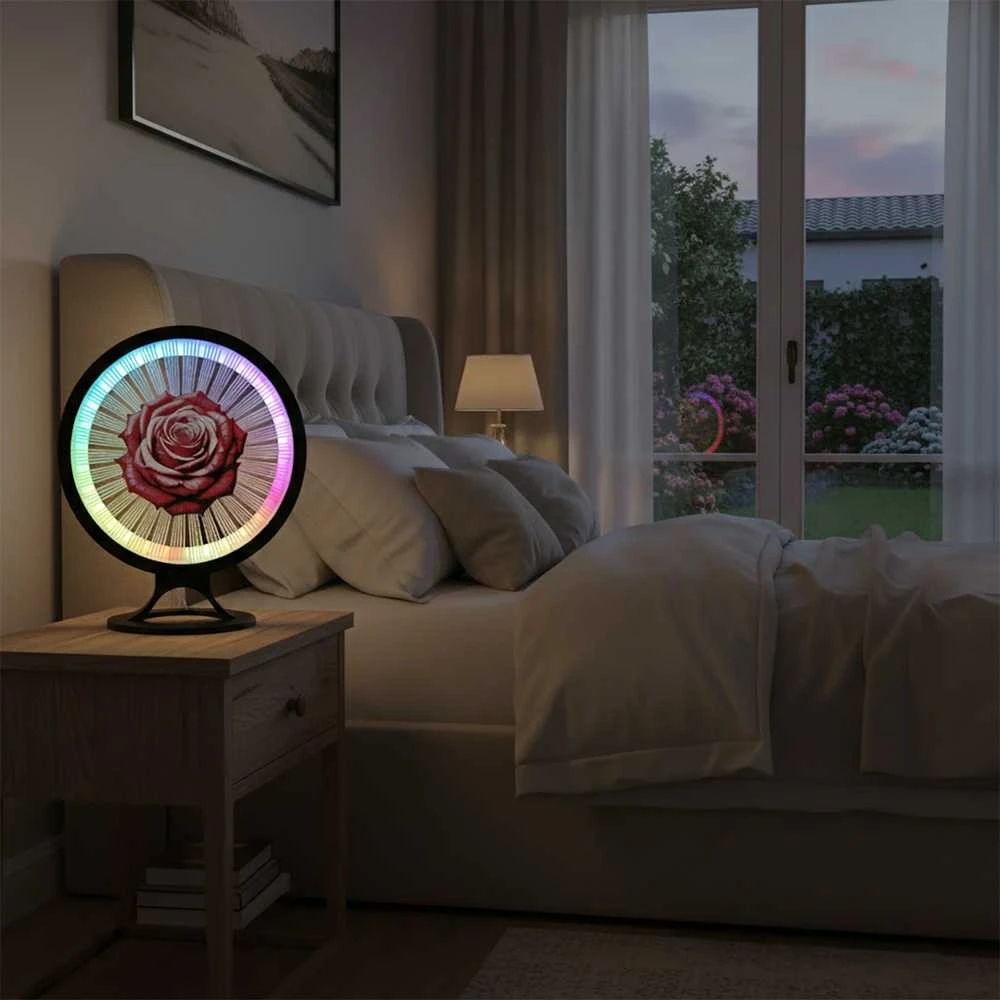 3D Gaminiai Stalinis LED šviestuvas Rožė, apskritimo formos