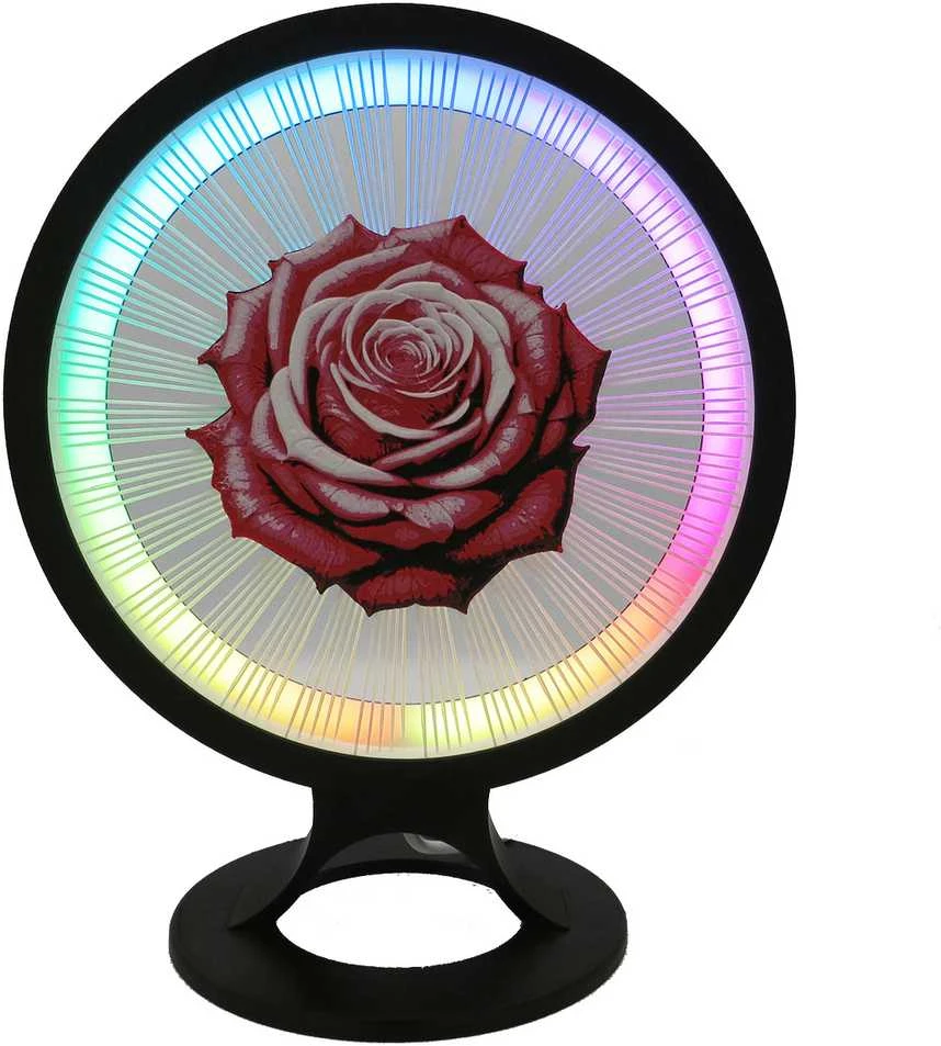3D Gaminiai Stalinis LED šviestuvas Rožė, apskritimo formos