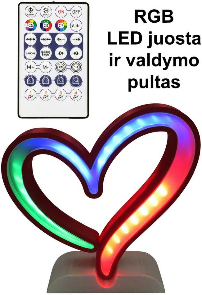 3D Gaminiai Stalinis LED šviestuvas Širdelė