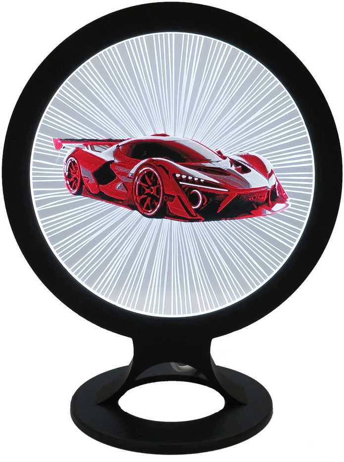 3D Gaminiai Stalinis LED šviestuvas Sportinis automobilis, apskritimo formos