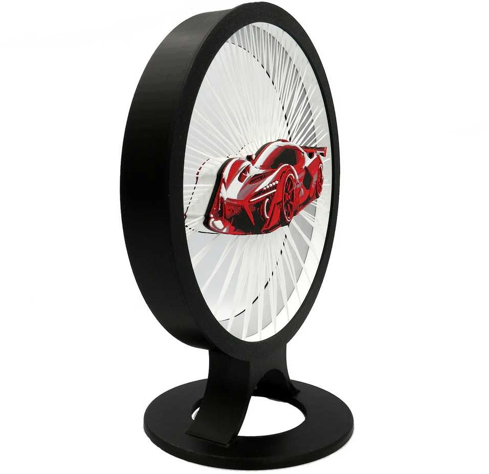 3D Gaminiai Stalinis LED šviestuvas Sportinis automobilis, apskritimo formos