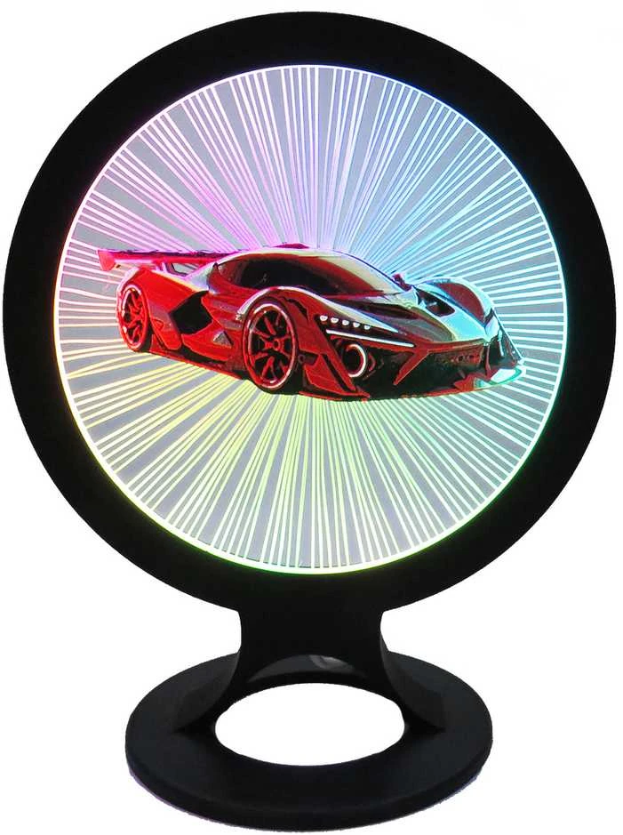 3D Gaminiai Stalinis LED šviestuvas Sportinis automobilis, apskritimo formos