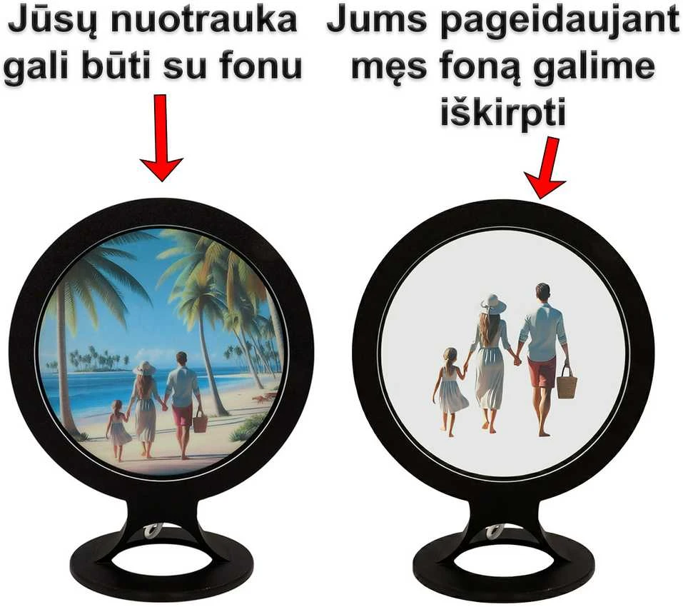 3D Gaminiai Stalinis LED šviestuvas su Jūsų nuotrauka, apskritimo formos