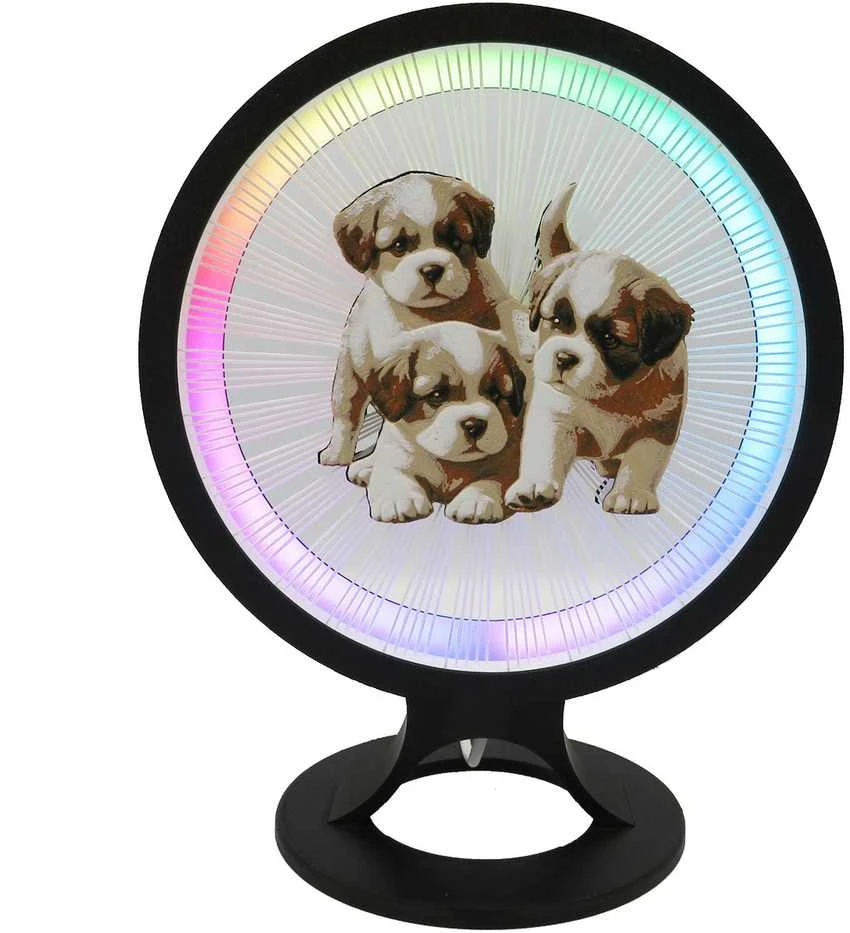 3D Gaminiai Stalinis LED šviestuvas Šuniukai, apskritimo formos