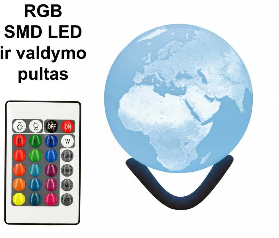 3D Gaminiai Stalinis LED šviestuvas Žemė, gaublys