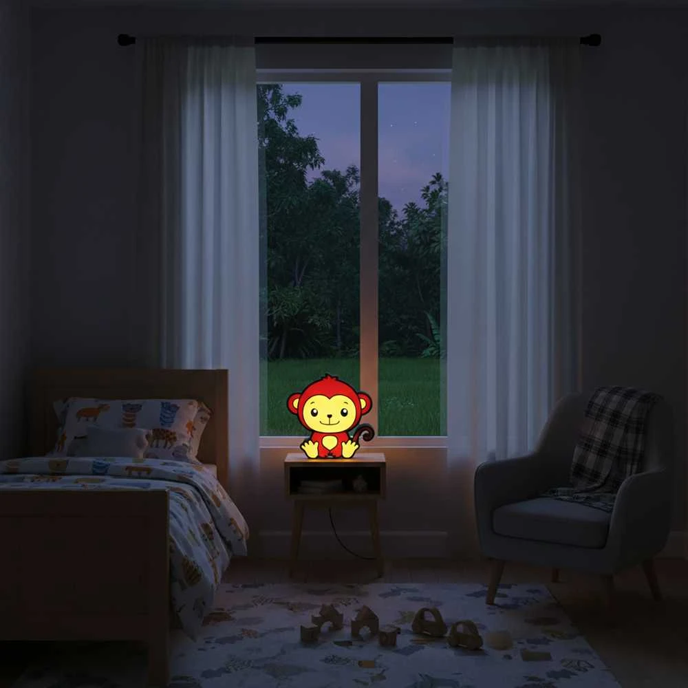 3D Gaminiai Vaikiškas LED šviestuvas Beždžionėlė
