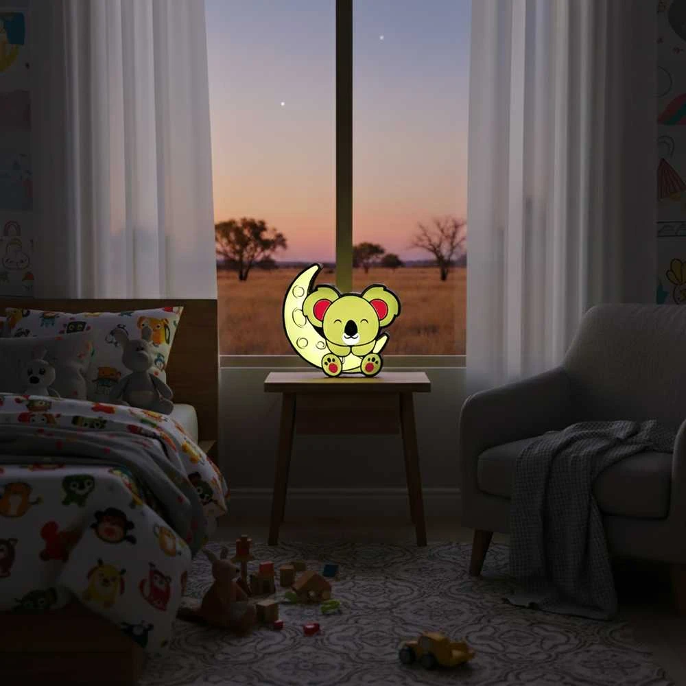 3D Gaminiai Vaikiškas LED šviestuvas Koala ir mėnulis