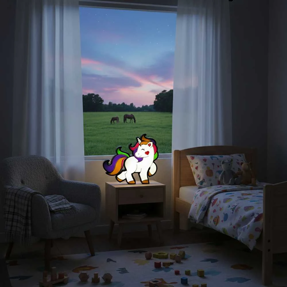 3D Gaminiai Vaikiškas LED šviestuvas Vienaragis