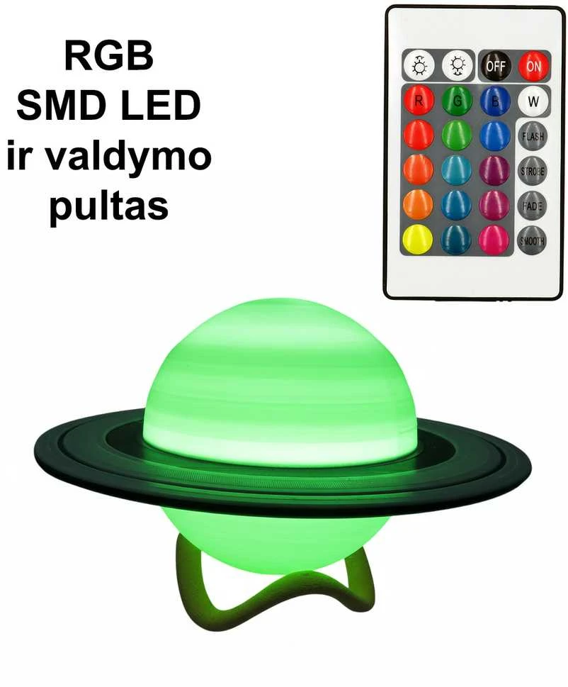 3D Gaminiai Stalinis LED šviestuvas Saturnas