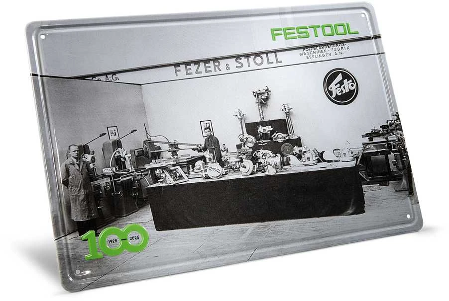 Festool 100-mečio jubiliejinė kolekcinė metalinė plokštelė