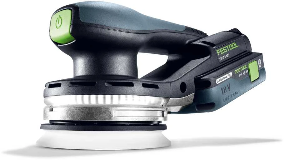 Festool ETSC 2 125 baterinis šlifuoklis šoninis vaizdas