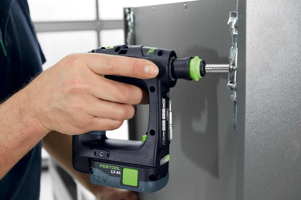 Suktuvas-gręžtuvas Festool CXS 12 2,5-Plus 10,8 V; 2x2,5 Ah akum.