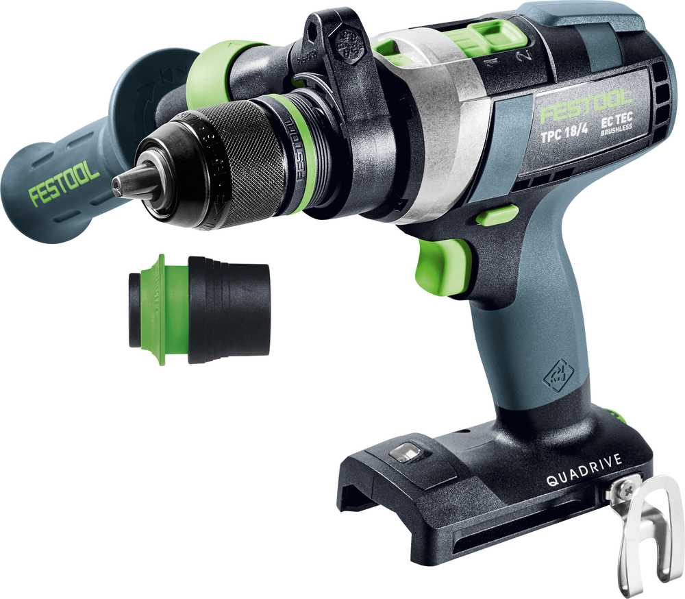 Festool Akumuliatorinis kalantis gręžtuvas-suktuvas QUADRIVE TPC 18/4-Basic