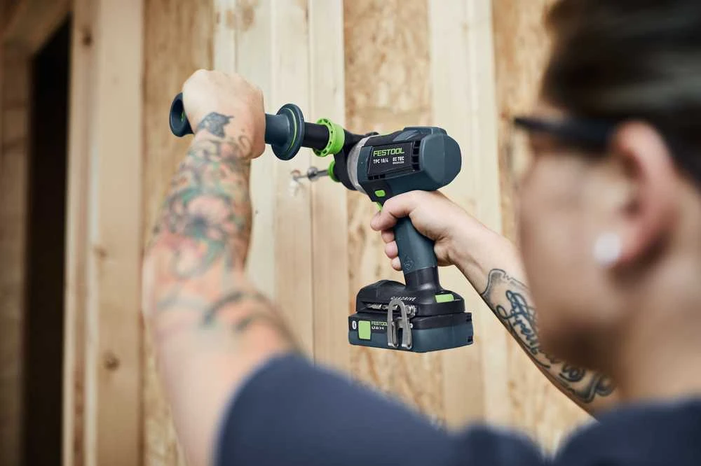 Smūginis suktuvas-gręžtuvas Festool QUADRIVE TPC 18/4 I-Basic-Set; 18 V; (be akumuliatoriaus ir pakrovėjo)