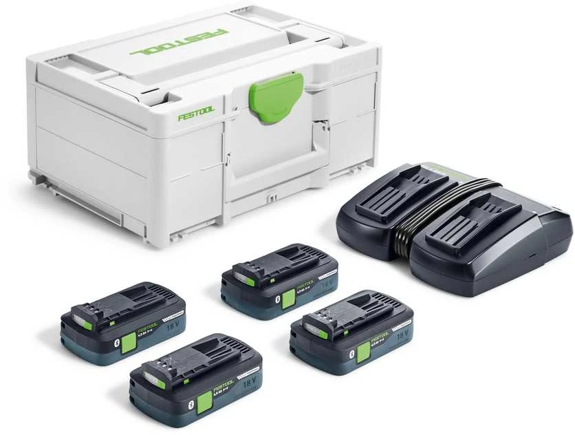 Priedų rinkinys Festool SYS 18V 4x4,0/TCL 6 DUO; 18 V; 4x4,0 Ah akum.