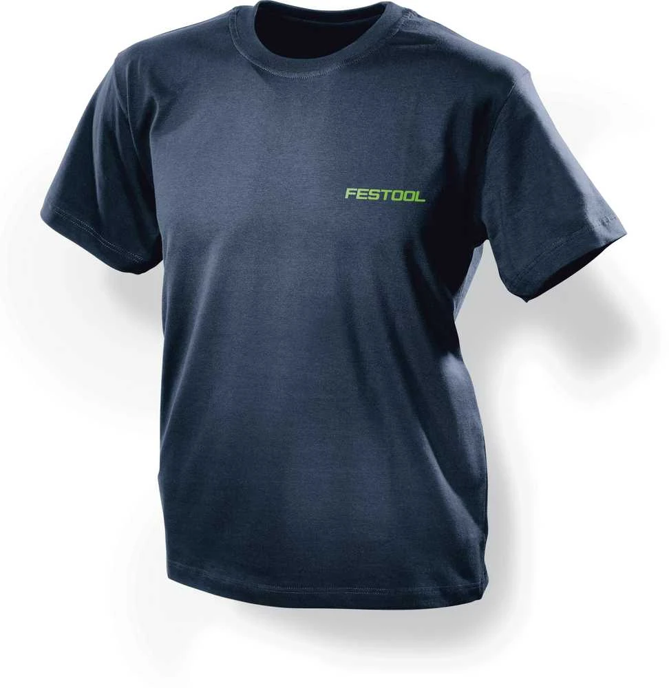 Tamsiai mėlyni Festool marškinėliai su logotipu