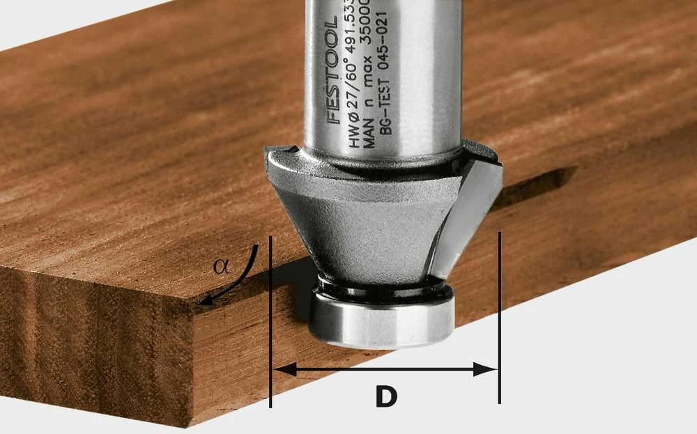 Nuožulnų freza Festool; Ø27 mm; 45°