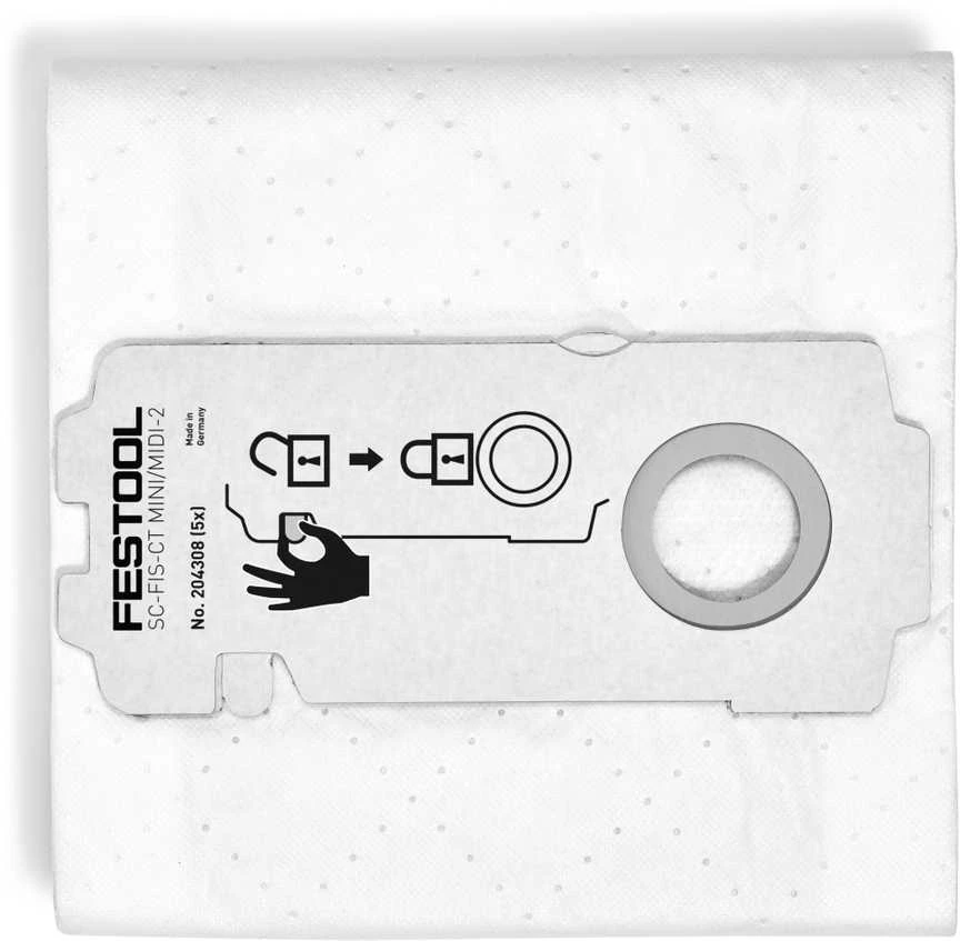 Medžiaginis dulkių maišelis Festool SC-FIS-CT MINI/MIDI-2/5; 5 vnt.