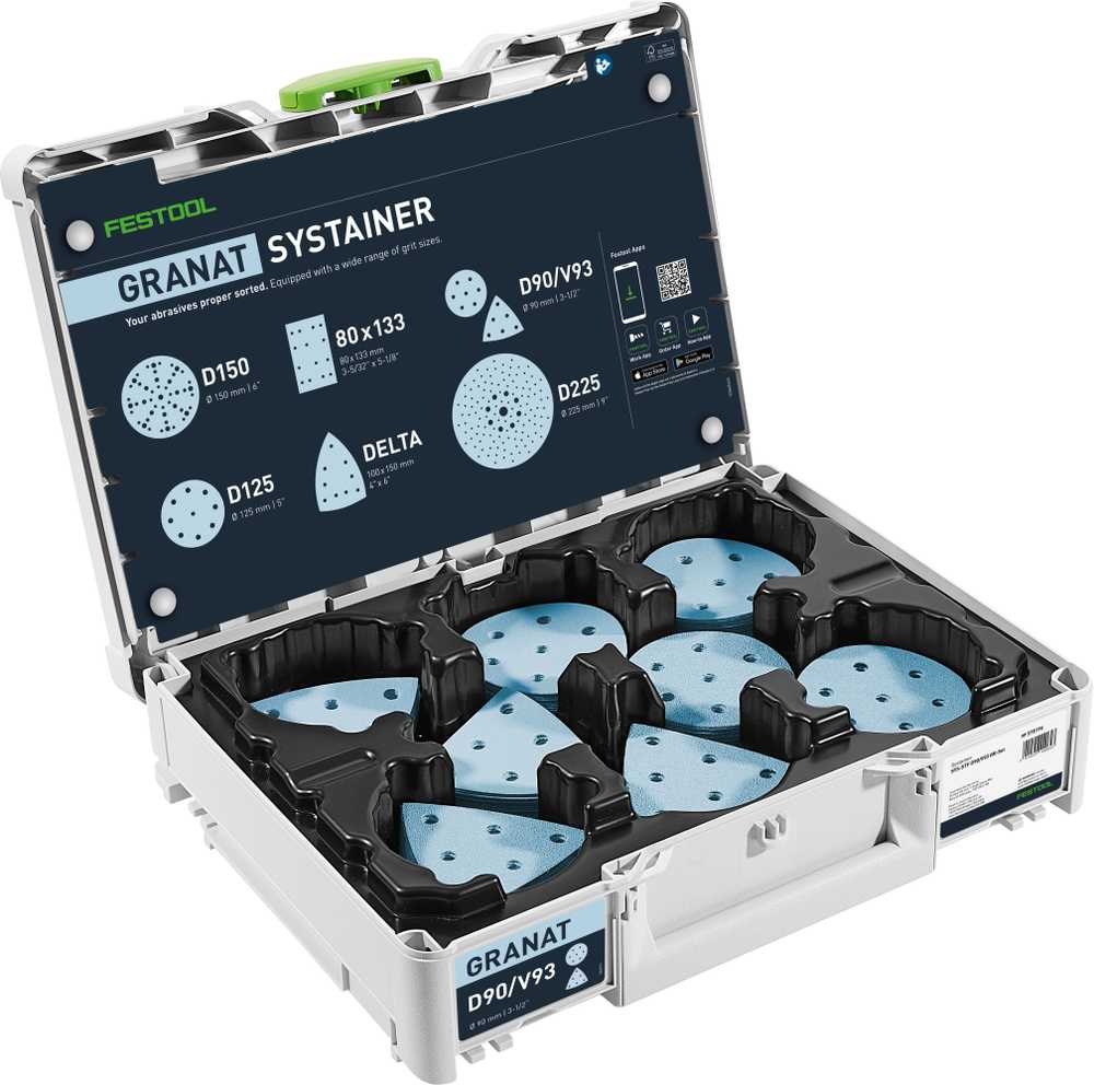Festool Šlifavimo priemonių Systaineris³ Granat D90/V93 GR SYS