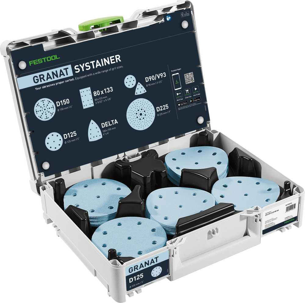 Festool Šlifavimo priemonių Systaineris³ Granat D125 GR SYS