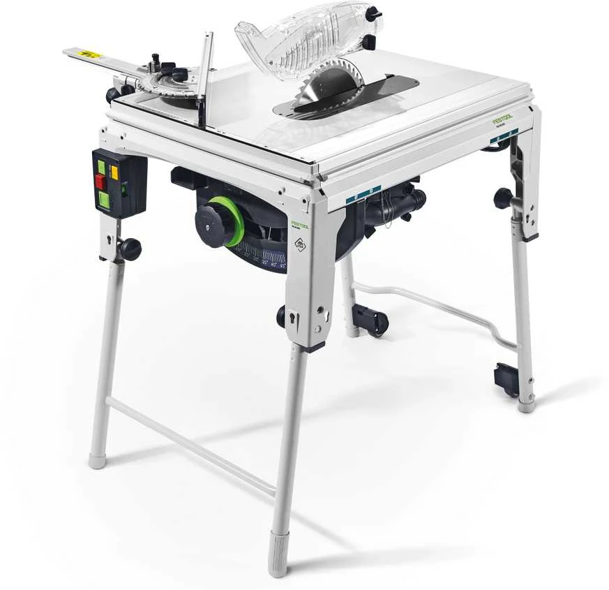 Festool TKS 80 EBS su apsauginiu gaubtu ir nustatymų skalėmis