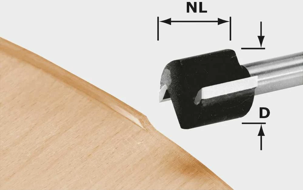 Festool sulyginimo freza: matmenų schema