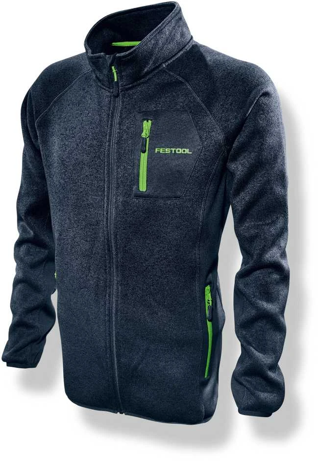 Festool megztinis su žaliais užtrauktukais