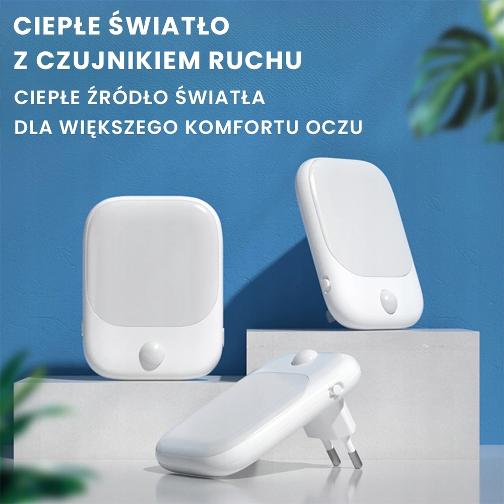 0,6W LED naktinė lempa su judesio jutikliu, prieblanda Eko-Light PATI