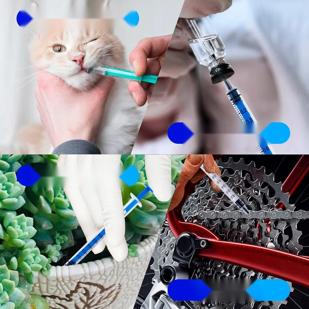 1 ml švirkštai, 50 vnt., laboratorinis plastikas, be adatų matavimui