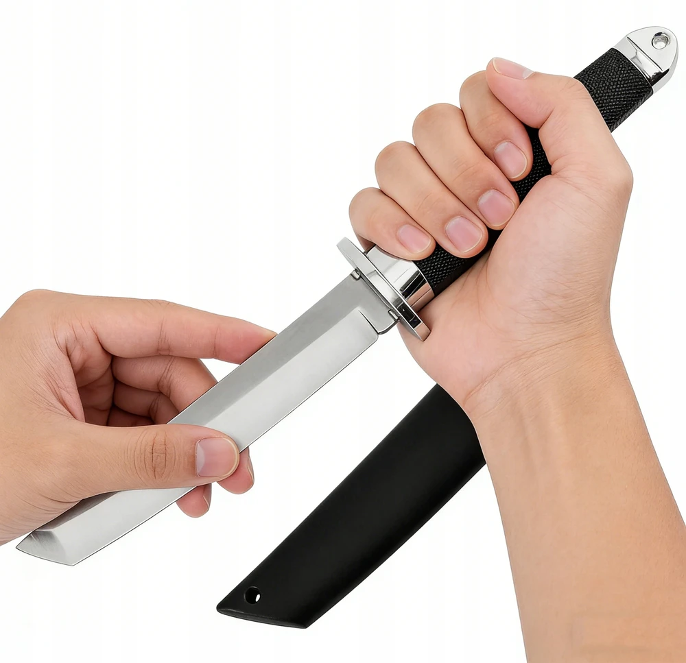 1 PC. TAKTINIS KARINIS PEILIS KATANA TANTO SAMURAI MEDŽIOKLĖ + Dangtis