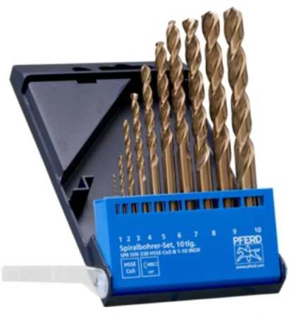 Grąžtas 10 dalių metalo grąžtų rinkinys PFERD DIN338 HSSE N 1-10 Inox