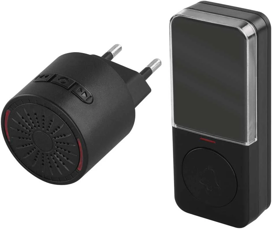 10 melodijų belaidis skambutis su mygtuku Emos IP44/230V/150m