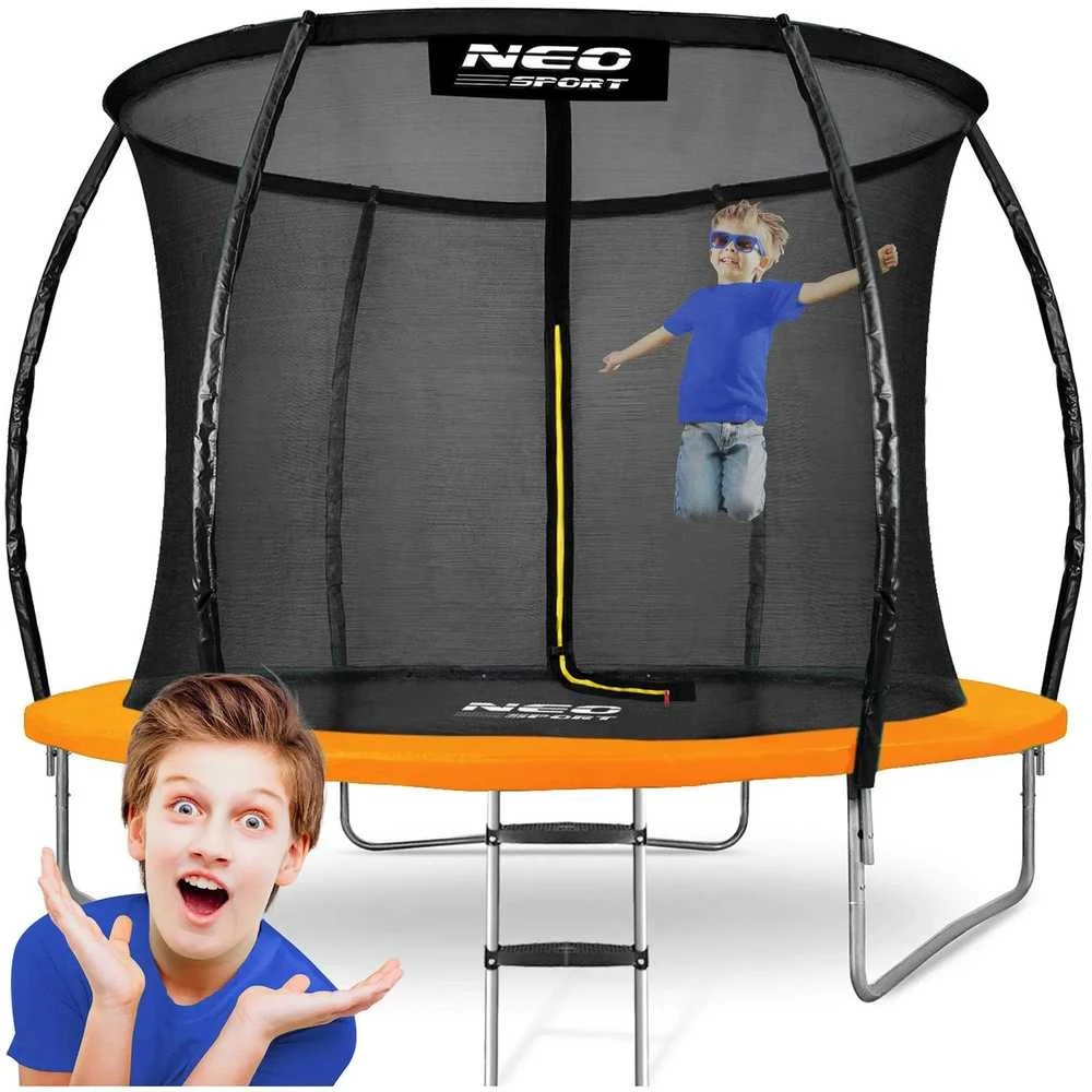 10 pėdų / 312 cm profiliuotas sodo batutas su vidiniu tinklu „Neo-Sport“
