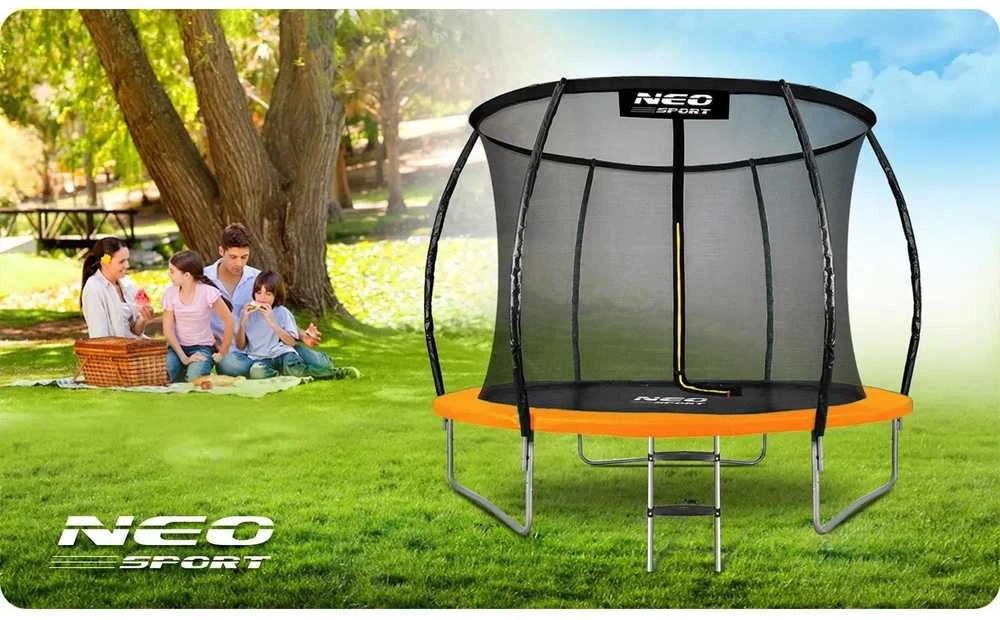 10 pėdų / 312 cm profiliuotas sodo batutas su vidiniu tinklu „Neo-Sport“
