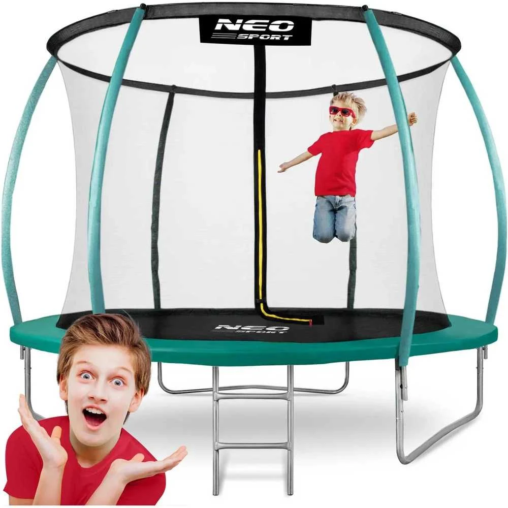 10 pėdų / 312 cm profiliuotas sodo batutas su vidiniu tinklu „Neo-Sport“