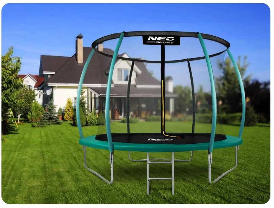 10 pėdų / 312 cm profiliuotas sodo batutas su vidiniu tinklu „Neo-Sport“