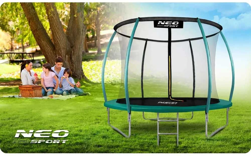 10 pėdų / 312 cm profiliuotas sodo batutas su vidiniu tinklu „Neo-Sport“