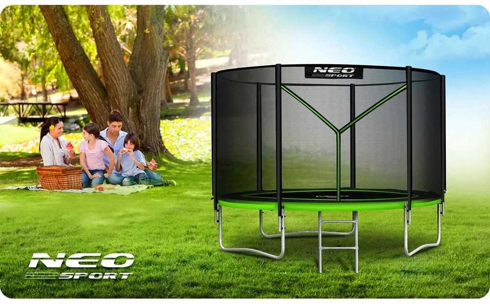 10 pėdų / 312 cm sodo batutas su lauko tinklu ir kopėčiomis „Neo-Sport“