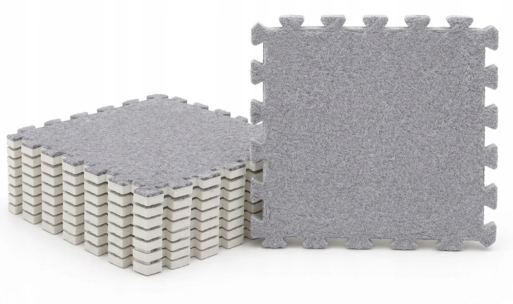 10 pilkų kiliminių grindų dėlionių kilimėlių rinkinys 30×30 cm