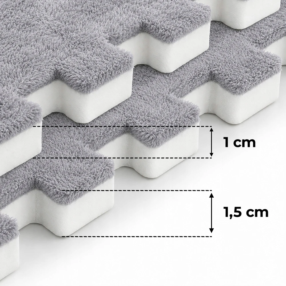 10 pilkų kiliminių grindų dėlionių kilimėlių rinkinys 30×30 cm