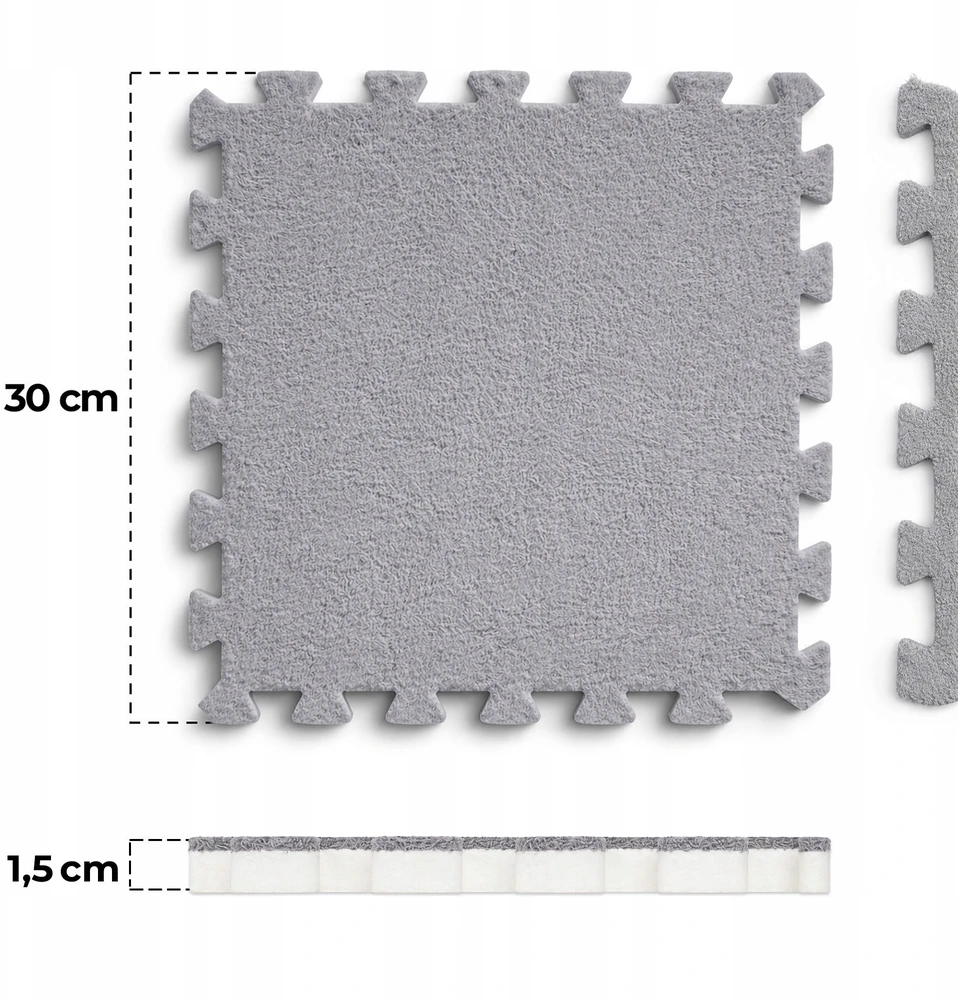 10 pilkų kiliminių grindų dėlionių kilimėlių rinkinys 30×30 cm